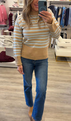 Bailey Pointelle textured striped sweater