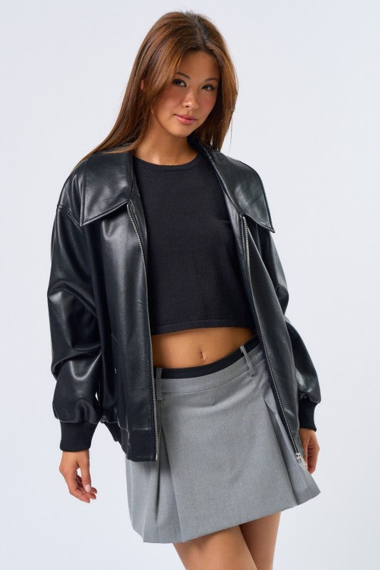 Bre Faux Leather Jacket